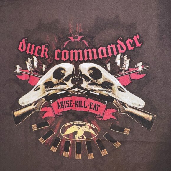Duck Commander "Arise Kill Eat" Shotgun Hunting Brown Tshirt - L - Picture 6 of 6